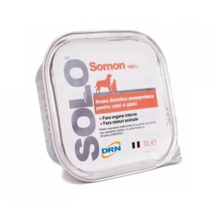 Hrana pentru caini si pisici, Solo, conserva monoproteica, carne de somon, 300 g