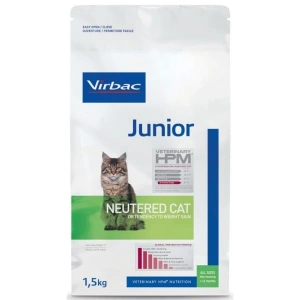 Hrana uscata pentru pisicute sterilizate, Virbac HPM Junior Neutred cu somon 1.5 kg
