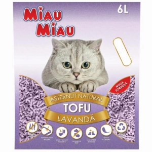 Nisip pentru pisici MIAU MIAU Tofu LAVANDA 6L