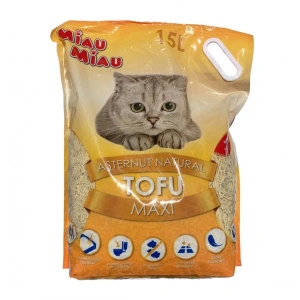 Pachet 3 X Nisip pentru pisici MIAU MIAU Tofu VANILIE 15L - Img 3