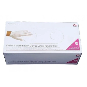 Set 100 bucati Manusi de examinare din latex Krutex, nepudrate, marimea M - Img 3