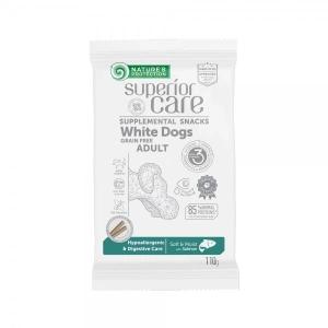 Superior Care White Dogs GF Snack Hypoallergenic Digestive Care cu Somon 110 Gr