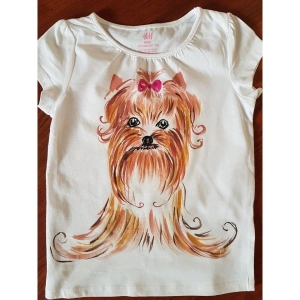 Tricou personalizat, din bumbac, pictat manual cu vopsele acrilice speciale pentru textile, nontoxice. - Img 12