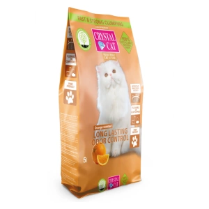 Asternut igienic pentru pisici Crystal Cat, Tofu, Portocala, 5 L