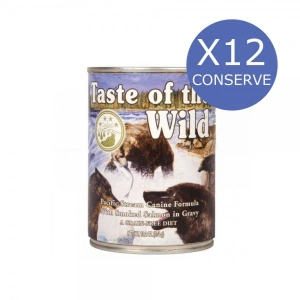 Bax 12 Conserve Taste Of The Wild Pacific Stream 390 gr.