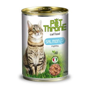 Conserva pentru pisici, Pet Throne, cu Somon, 405 g