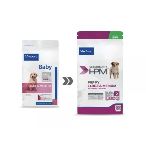 Hrana uscata pentru caini Virbac HPM Baby Large & Medium 12 kg