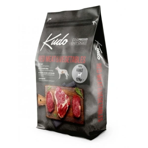 Kudo Adult Mini - Hrana uscata, presata la rece - Carne rosie si Legume - 12kg + cadou Kudo Carne Rosie si Legume - 3kg