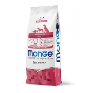 Monge Natural Superpremium Monoprotein Adult All Breeds - Vita si Orez - 12kg