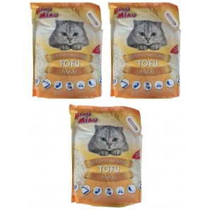 Pachet 3 X Nisip pentru pisici MIAU MIAU Tofu VANILIE 15L
