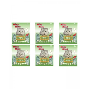Pachet 6 x Nisip pentru pisici MIAU MIAU Tofu ALOE VERA 6L - Img 4