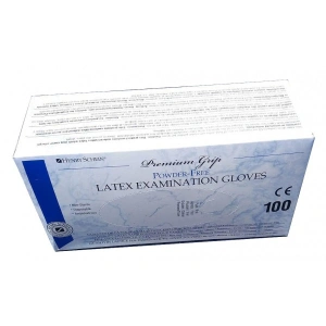 Set 100 bucati Manusi de examinare din latex Supergrip, nepudrate, cu suprafata microstructurata si margine rotunjita, marimea XS - Img 2