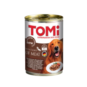 Conserva pentru caini, Tomi cu 5 Feluri de Carne, 400 g