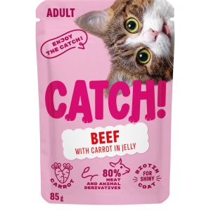 Hrana Umeda pentru Pisici adulte CATCH cu Vita si Morcov, plic 85g