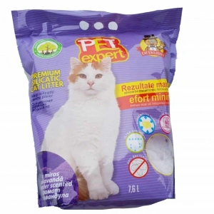 Nisip litiera pisici, Pet Expert, Silicat Lavanda, 7.6 L