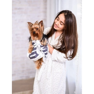 Prosop super absorbant pentru caini, Puppies, cu buzunare pentru maini, din microfibra cu uscare rapida, cu doua fete, 70 x 30 cm - Img 4