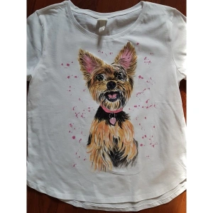 Tricou personalizat, din bumbac, pictat manual cu vopsele acrilice speciale pentru textile, nontoxice. - Img 6