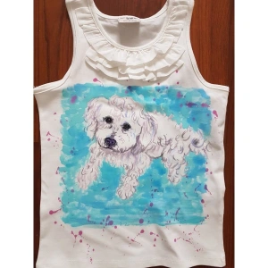 Tricou personalizat, din bumbac, pictat manual cu vopsele acrilice speciale pentru textile, nontoxice. - Img 13