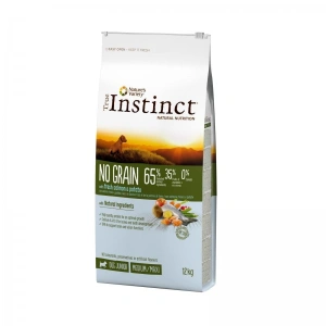 True Instinct Dog No Grain, Medium-Maxi Junior cu Somon, 12 kg