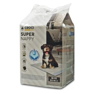 Covoras absorbant pentru caini Super Nappy, 60 x 60 cm, 50 bucati