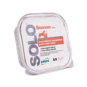 Hrana pentru caini si pisici, Solo, conserva monoproteica, carne de somon, 100 g