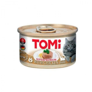 Hrana umeda pentru pisici, Tomi, Pui, SuperPremium, Grain Free, conserva 85 g