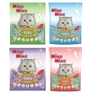 Pachet 6 x Nisip pentru pisici MIAU MIAU Tofu LAVANDA 6L - Img 2