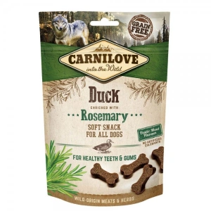 Recompense pentru caini Carnilove Semi Moist cu Rata si Rozmarin, 200 g