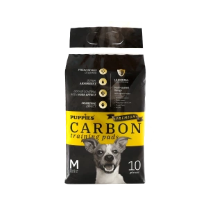 Set covorase absorbante cu benzi adezive, Puppies Premium Carbon M, 60x40 cm, 10 buc