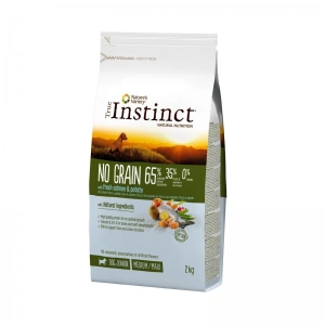 True Instinct Dog No Grain, Medium-Maxi Junior cu Somon, 2 kg