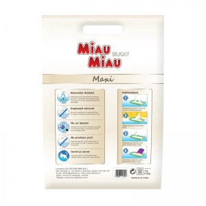 Asternut igienic pentru pisici Miau-Miau, Silicat, 15L - Img 2