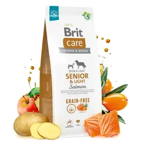 Brit Care Grain Free Senior & Light, Somon si Cartofi, 12 kg + 3 kg