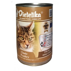 Hrana umeda pentru pisici, Dietetika Clasic, cu Pui, 415 gr