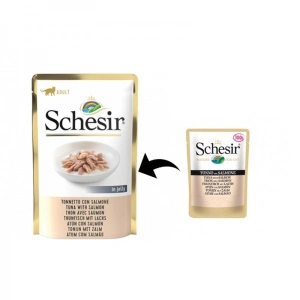 Hrana umeda pentru pisici Schesir cu ton si somon 85 g - Img 3