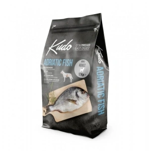 Kudo Adult Mini - Hrana uscata, presata la rece - Peste - 12kg + cadou Kudo Carne Rosie si Legume - 3kg