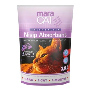 Nisip litiera pisici, Maracat, Absorbant Silicat Lavanda, 3.8 L