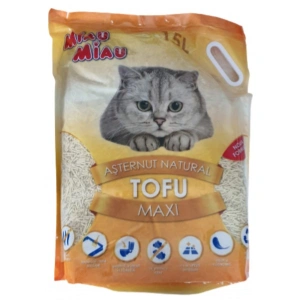 Nisip pentru pisici MIAU MIAU Tofu VANILIE 15L