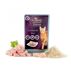 Nuevo Sterilized, Pui si Orez, plic 85 g