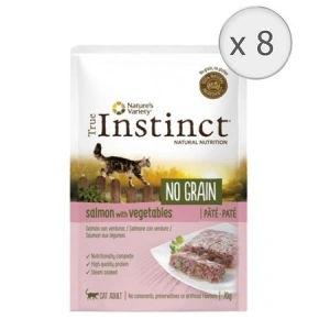 Set 8 Plicuri True Instinct Cat Pate No Grain Somon si Legume, 70 gr
