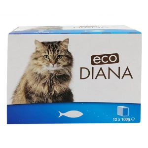 Set hrana umeda pentru pisici, Eco Diana, cu peste, 12 plicuri x 100 gr - Img 2