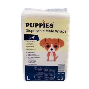 Set scutece pentru caini masculi Puppies, L, 12 buc