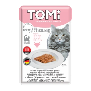 Tomi Pisici Sterilizate cu Vita in aspic, plic 85 g