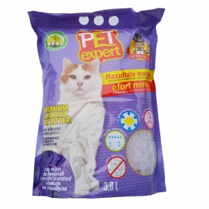 Nisip litiera pisici, Pet Expert, Silicat Lavanda, 3.8 L
