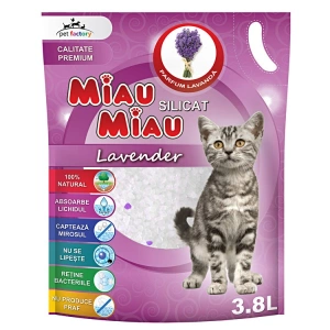 Nisip silicat Miau Miau Lavanda, 3.8L