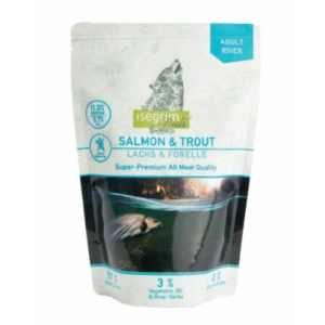 Plic Isegrim Dog Adult River Somon Pastrav, 410 g