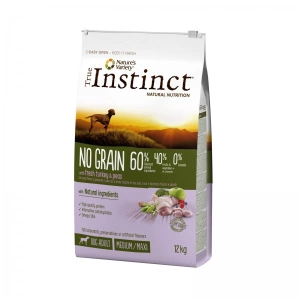True Instinct Dog No Grain, Medium-Maxi Adult cu Curcan, 12 kg