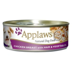 Applaws Dog Adult Piept de Pui, Sunca si Legume, Conserva 156 gr