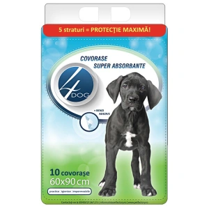 Covorase Absorbante 4DOG 60x90cm, 10buc