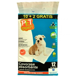 Covorase absorbante Pet Expert, carbon, M, 45x60 cm, 12 buc