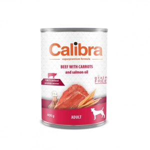 Hrana Umeda pentru Caini, Calibra Dog Adult Vita si Morcovi, Conserva 400 g